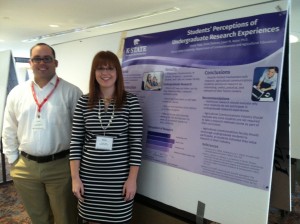 Jessie Topp and Scott Stebner pose with their second-place research poster.
