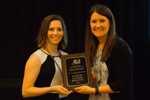 Jennifer Ray accepts the award for Top Research Paper.