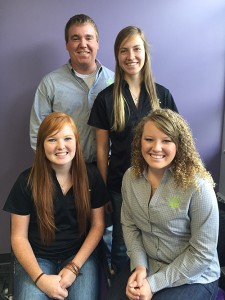 The members of the TASK Force are (back row, from left) Jake Rutledge, senior; Baylee Siemens, sophomore; Courtney Schamberger, junior; Cheyenne Moyer, graduate student.