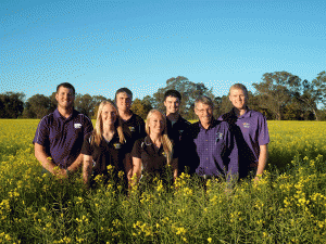 K-State Collegiate Crops Team at the Australian Universities Crops Competition (l to r):  Ben Coomes, Katrina Sudbeck, Tyler Herrs, Jeri Sigle, Nathan Larson, Dr. Kevin Donnelly (Coach), Sam Knauss. 