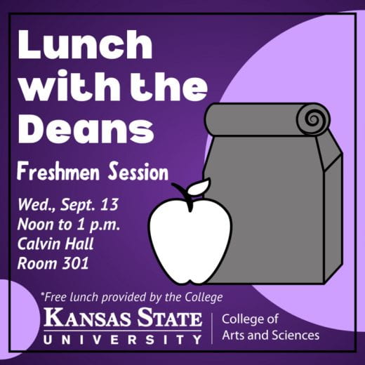 graphic showing info about Lunch with the Deans event Sept. 13, 2023