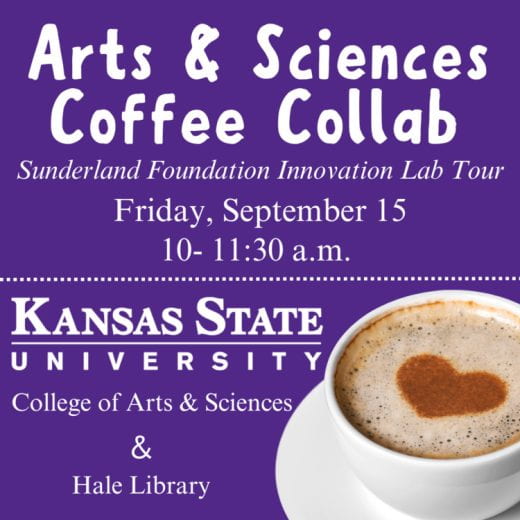 graphic showing info about Arts and Sciences Coffee Collab at the Sunderland Innovation Lab Sept 15, 2023