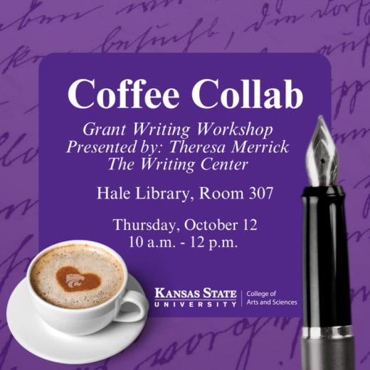 graphic with info about Coffee Collab grant-writing event Oct. 12, 2023