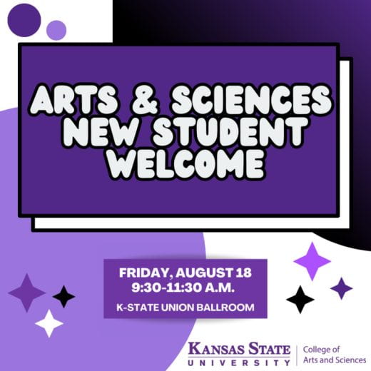 graphic with info about New Student Welcome event Fri August 18, 2023