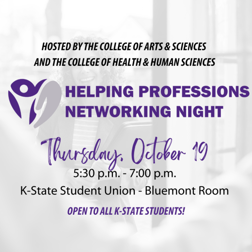 graphic with info about Helping Professions Networking Night Oct. 19, 2023