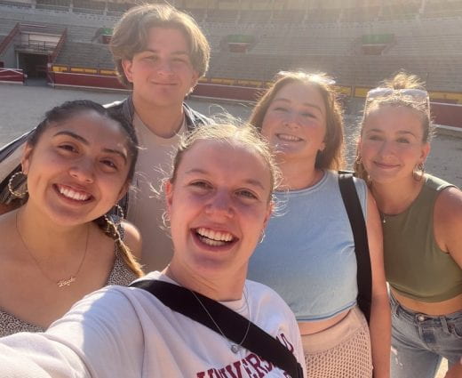 Madison Quinn's selfie with friends in Spain