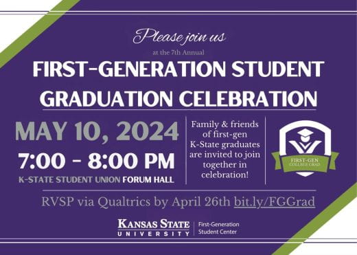 graphic with info about first-gen graduation celebration
