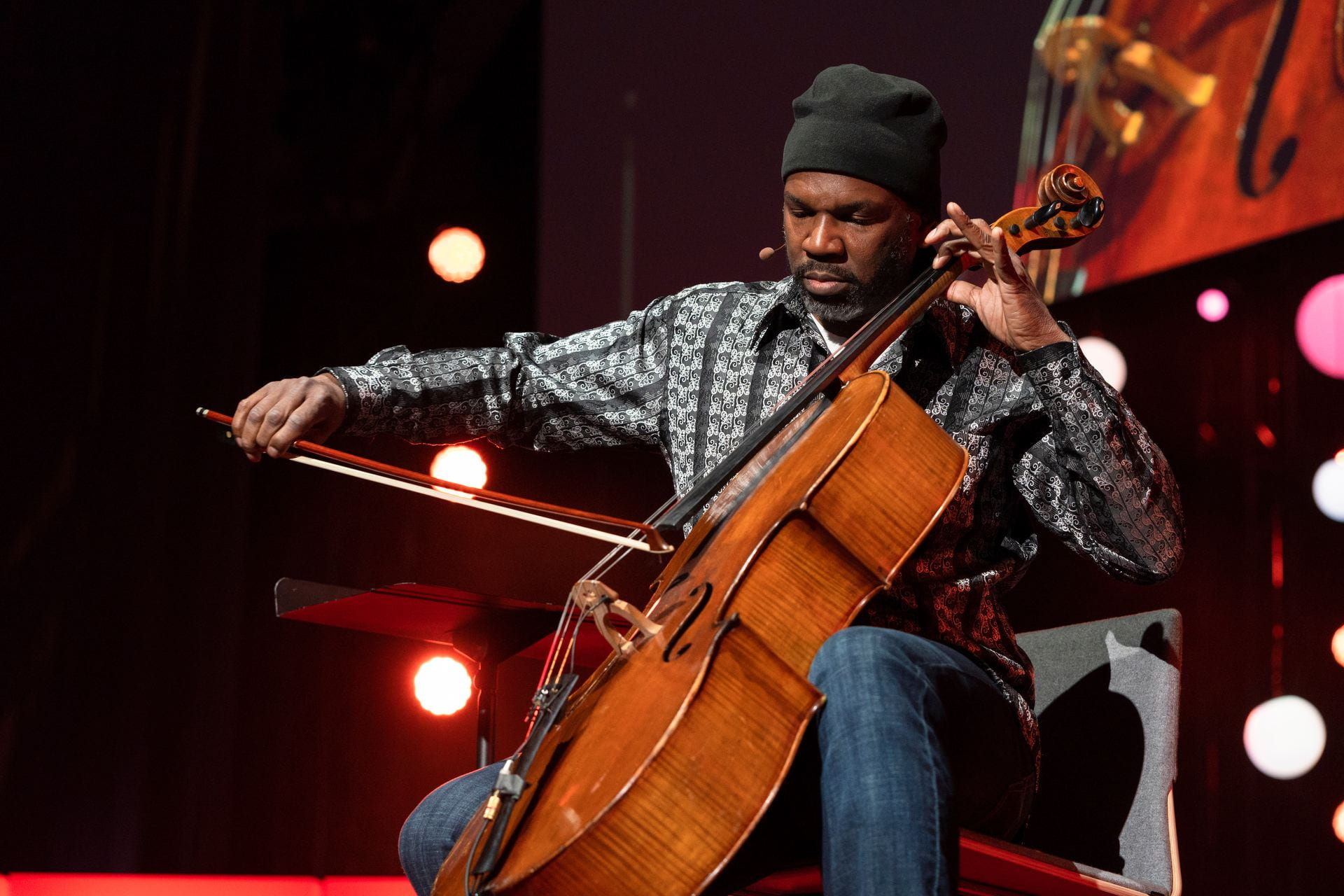 Paul Rucker playing cello. Photo by TED