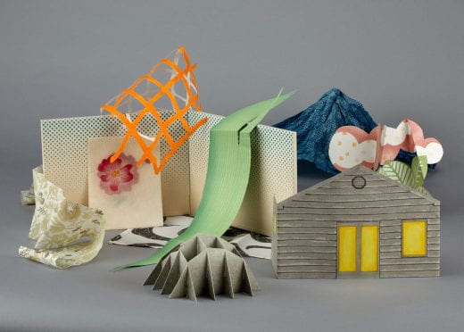 "Mise-en-Scène," 2023 Beach Museum of Art Gift Print. Composed of various prints assembled in a box. Featured in the "wood+paper+box in your hands" exhibition at the museum.