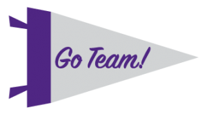 pennant with Go Team! written on it