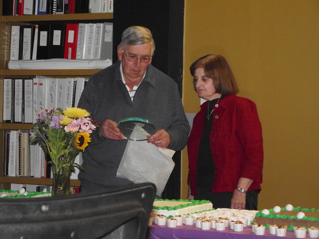 Jim Chacon with his wife, Marcia, at his retirement reception.
