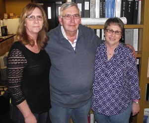 Jim Chacon with his team, Cindy McNulty (left) and Janet Schooler (right)
