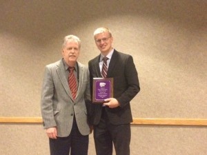 Dr. Thomas J. Barstow with Ryan Broxterman, receiving the GRA of the Year.