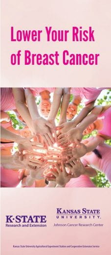Image of cover of 'Lower Your Risk of Breast Cancer' brochure by K-State Research & Extension and Johnson Cancer Research Center