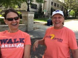 Ladies out walking for the virtual Walk Kansas 5K for the Fight