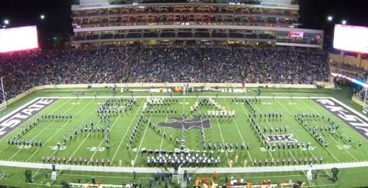 K-State Marching Band performs "Beat Cancer" formation
