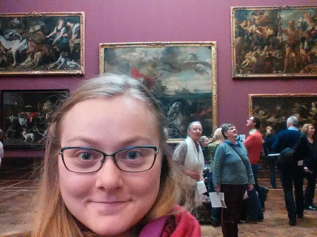 Visiting a museum in her free time!
